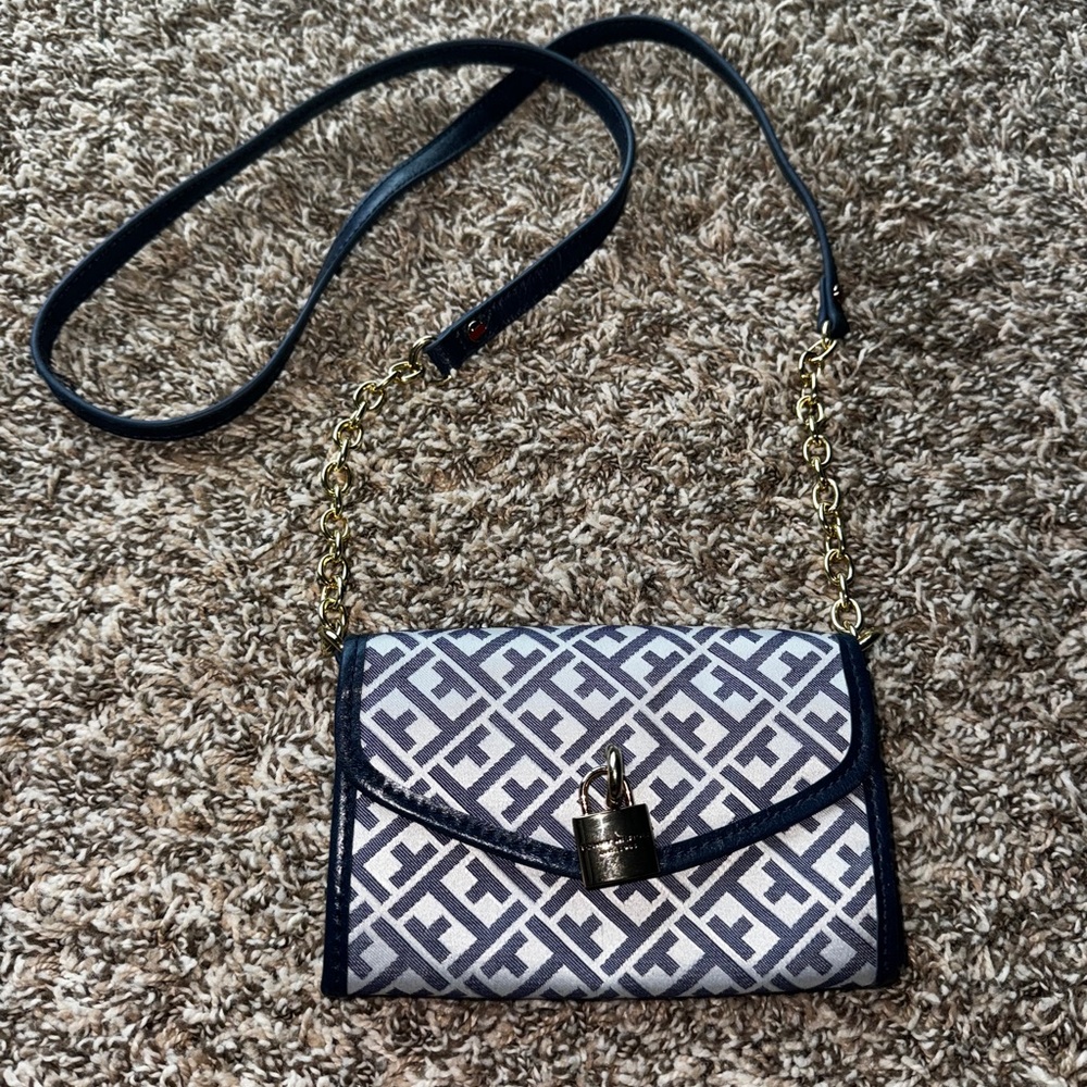EUC Blue and White Tommy Hilfiger Crossbody Bag